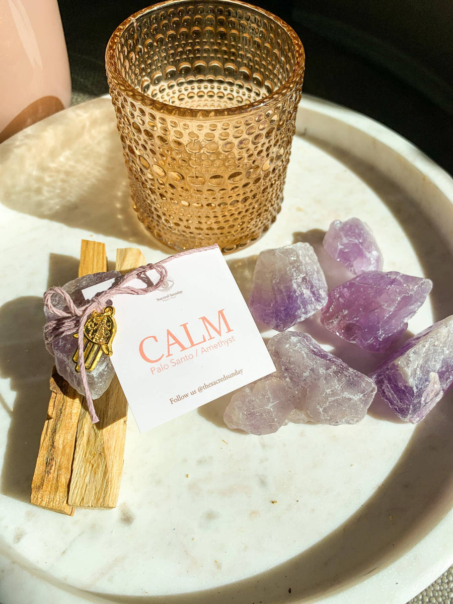 'CALM' Intention Bundle [ Palo Santo + Amethyst ] - 8am Destiny