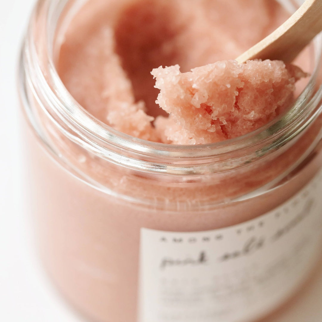 Pink Sea Salt Scrub Infused With Positive Energy Pink Salt bath and body - 8am Destiny